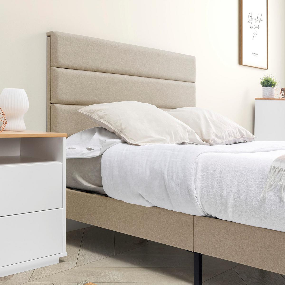 POLSTERBETT 140x190 cm Aroma, Beige - Beige, Textil (195/142/116cm) - VS Venta-stock