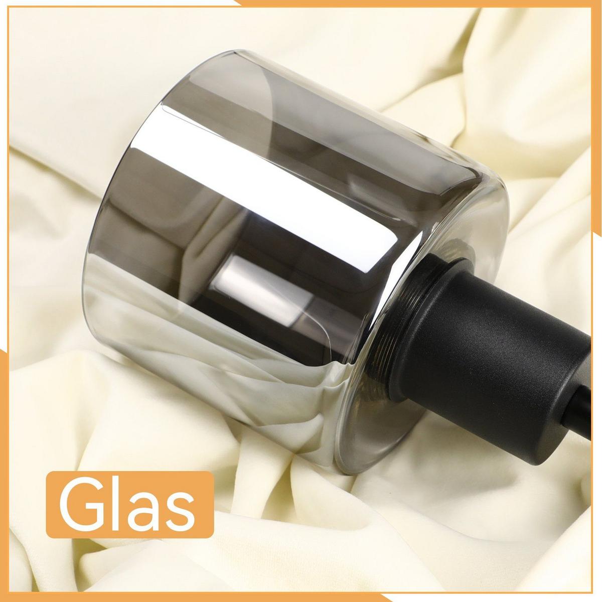 PENDELLEUCHTE Klassik 3-flammig 26/26/195 cm - Grau, Glas (26/26/195cm) - Nettlife