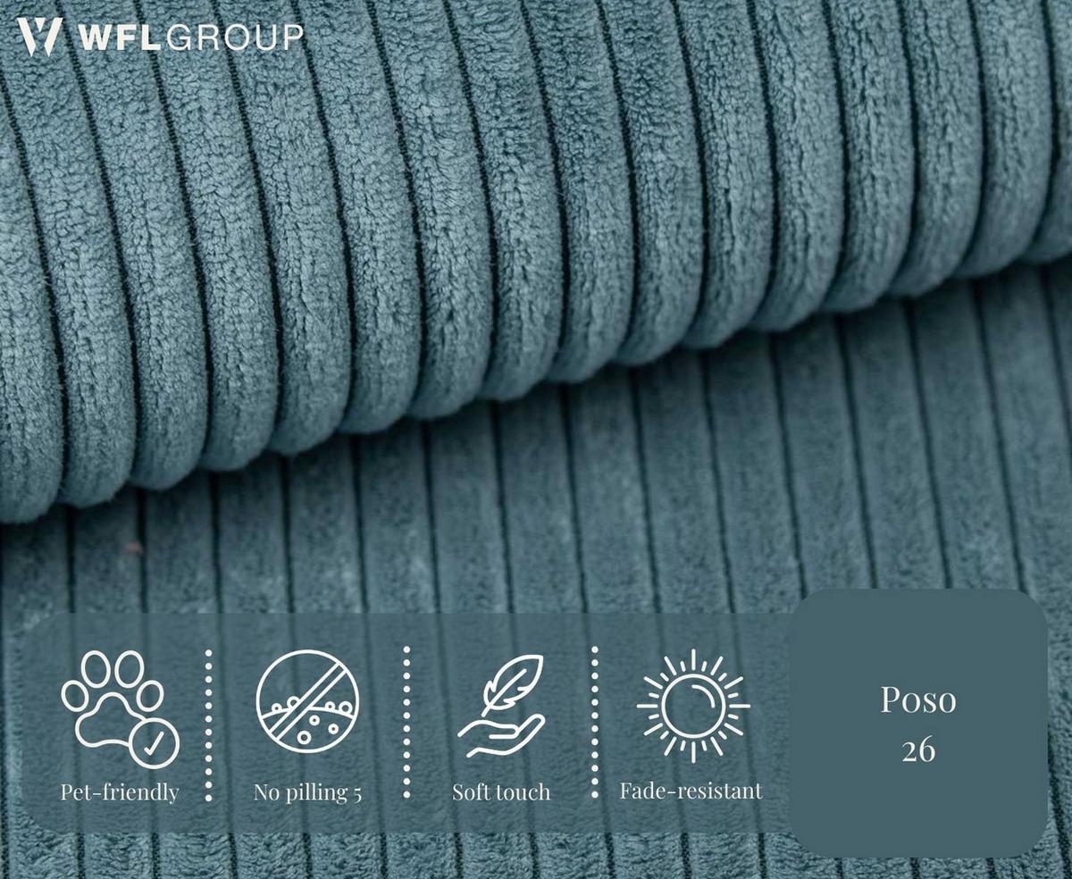 SCHLAFSOFA Lilo mit Bettkasten, Blau Cordstoff 120/86/101 cm - Blau/Schwarz, Kunststoff/Textil (120/86/101cm) - WFL GROUP