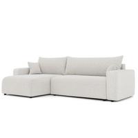 ECKSOFA mit Schlaffunktion und Bettkasten, Beige - Beige/Creme, Holzwerkstoff/Textil (145/278cm) - Idohome