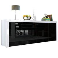 SIDEBOARD La Paz Schwarz Hochglanz / Weiß Hochglanz - Schwarz Hochglanz, Holzwerkstoff (200/72/35cm) - Vladon