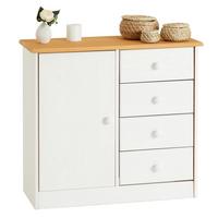 KOMMODE RONDO weiß/braun - Weiß/Braun, Holz (79/74/35cm) - IDIMEX