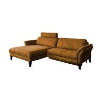 ECKSOFA MALTA Rotbraun Webstoff - Rotbraun/Cognac, Buchenholz/Textil (302/175cm) - KAWOLA