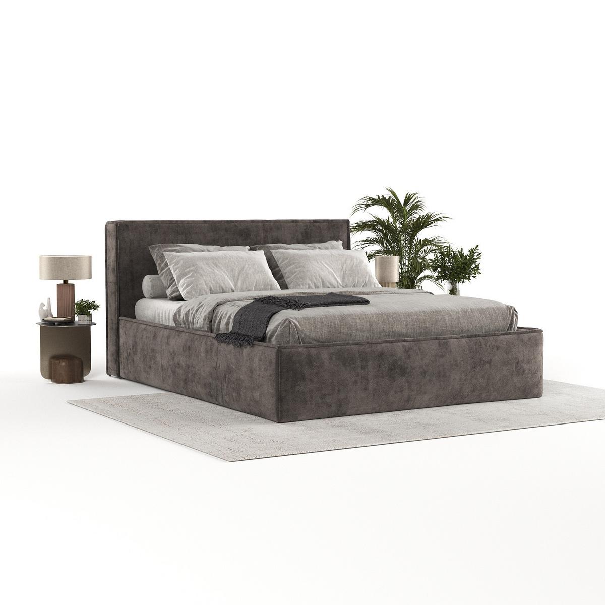 POLSTERBETT Sato mit Stauraum 200/200 cm Braun im Terra NW Stoff - Schwarz/Naturfarben, Holz/Holzwerkstoff (200/200cm) - AltaBeds