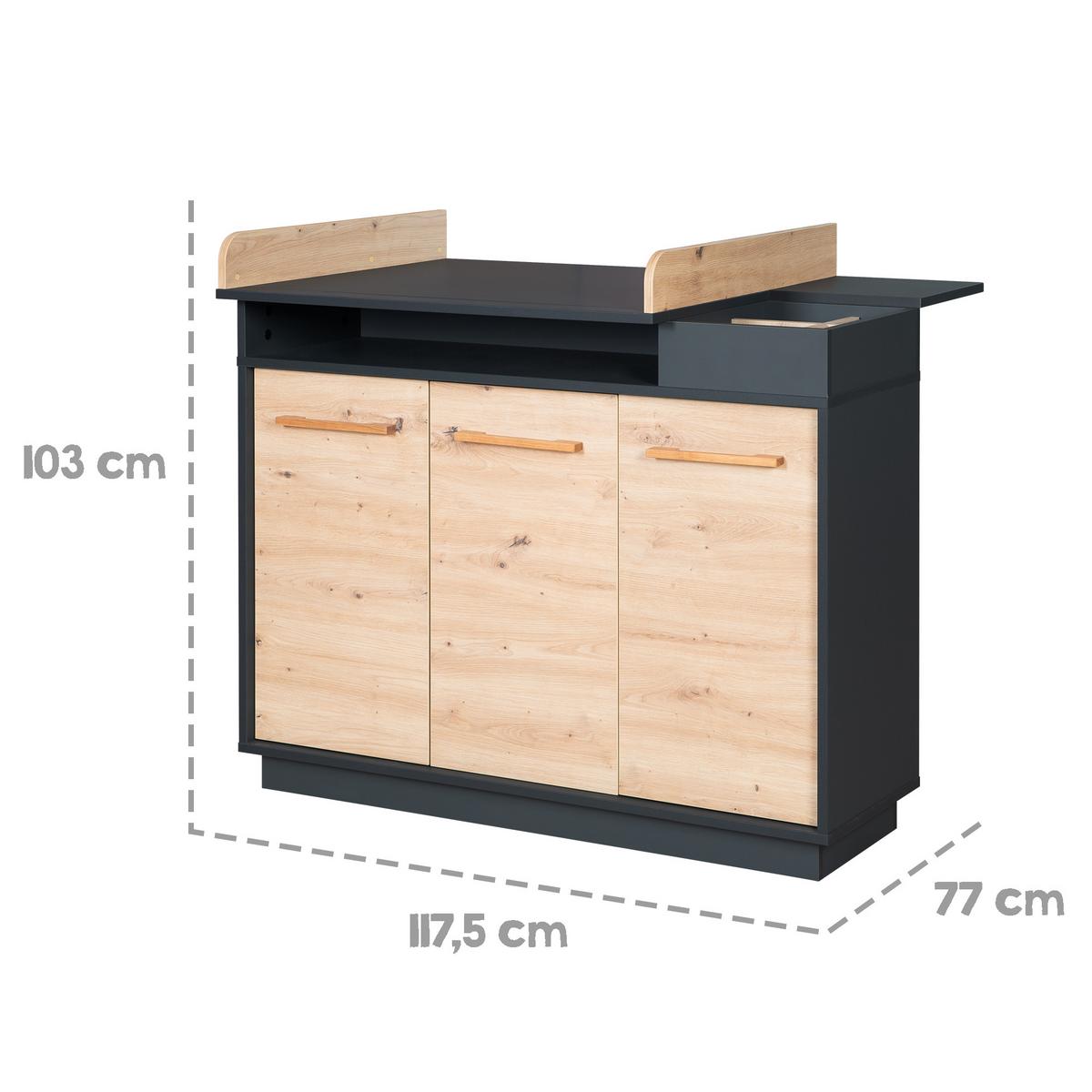 WICKELKOMMODE Lenn - Weiß, Holz/Holzwerkstoff (117.5/103/77cm) - Roba