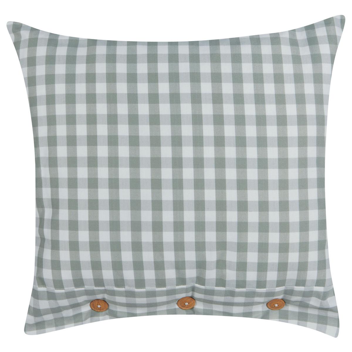 DEKOKISSEN 2er-Set Mintgrün 45/45 cm Talya - Weiß/Braun, Textil (45/45cm) - Beliani