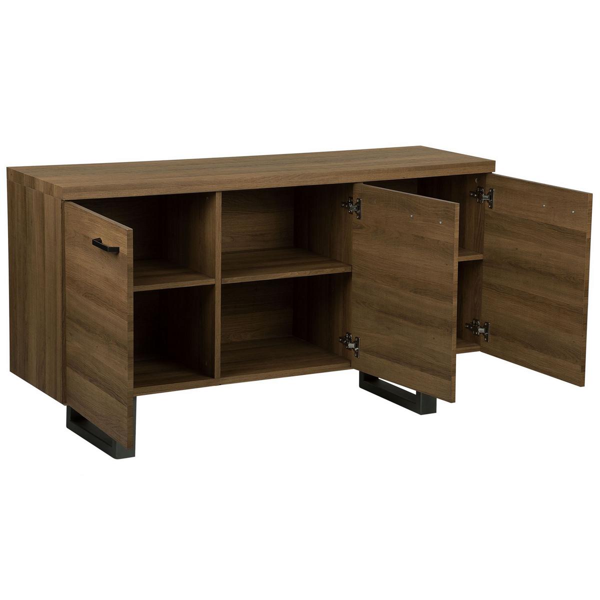SCHRANK Dunkelbraun Timber - Braun, Holzwerkstoff (140/79/42cm) - Beliani