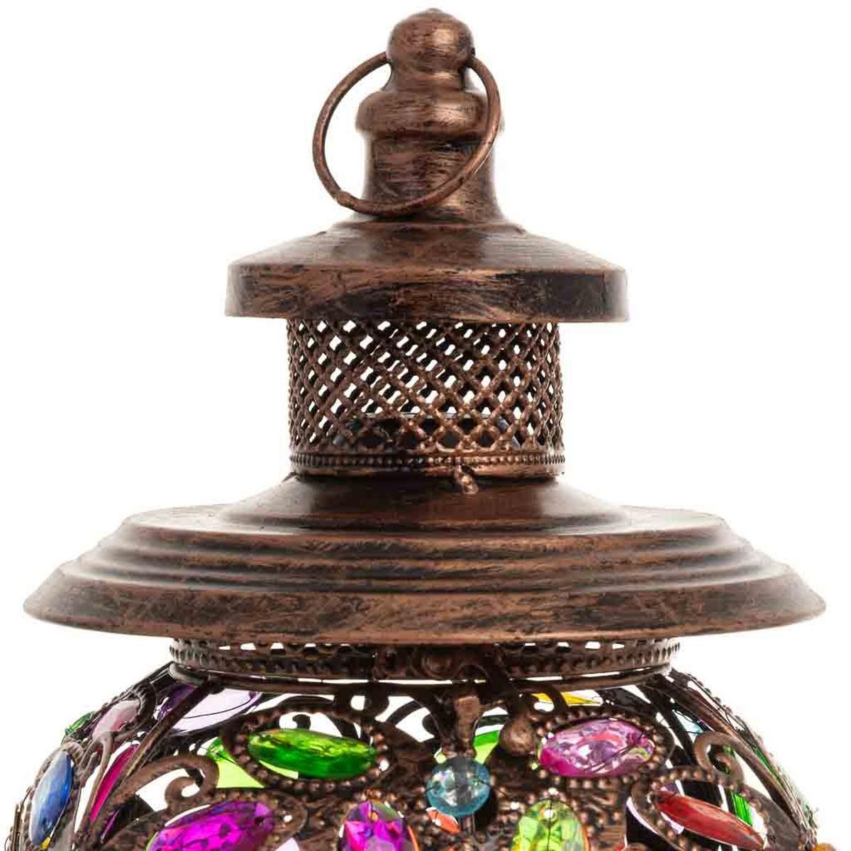 LAMPE aus Metall und Glas, 20x32cm - Multicolor, Metall (20/20/31cm) - Wanderlust