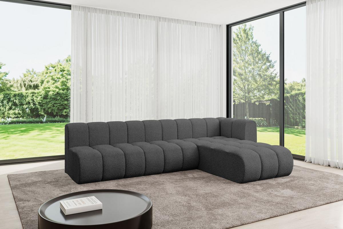 ECKSOFA modulares Sofa Darnel-L2 - 296x177x70 cm Grau - Grau, Holzwerkstoff/Textil (296/177cm) - ALTDECOR