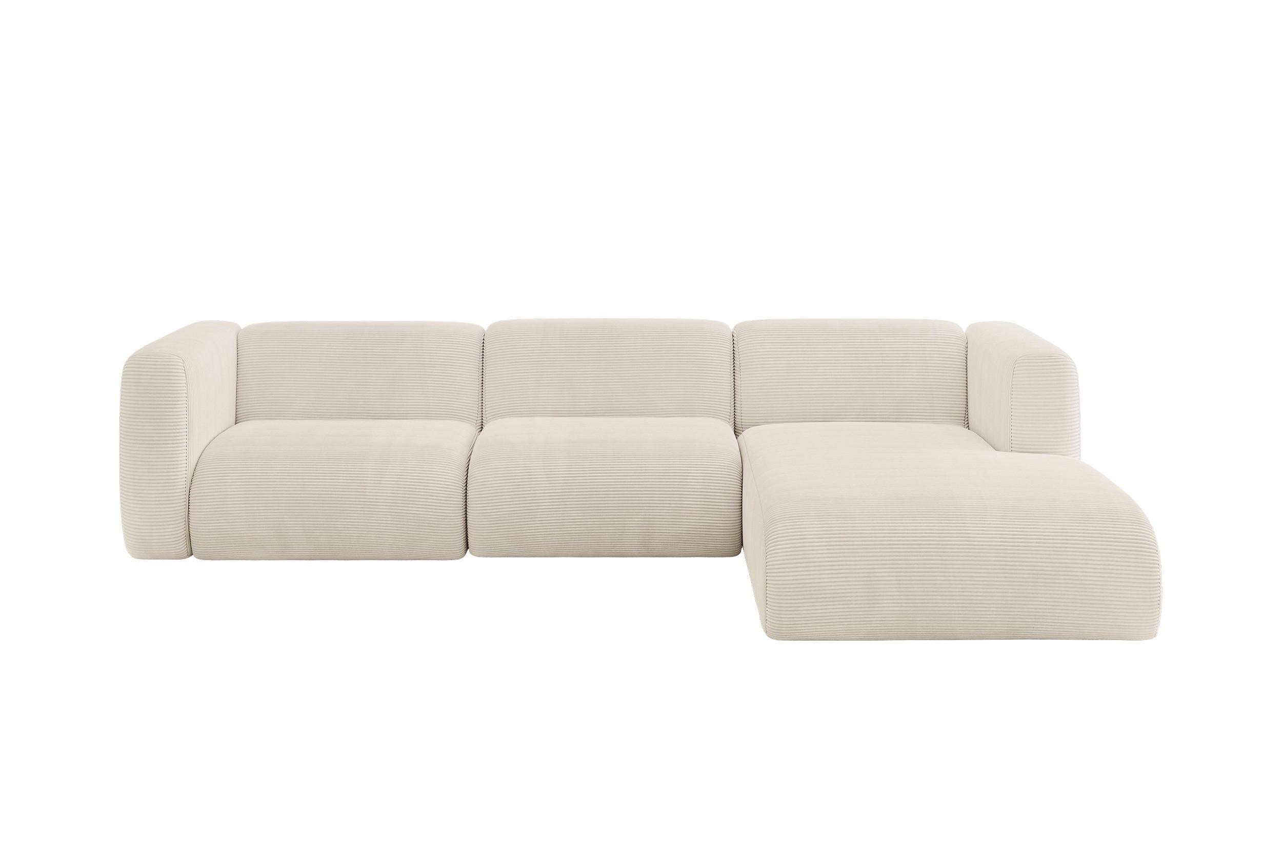 ECKSOFA Ottomane Rechts MIRA-L2 318x179x89 Beige Cord - Sandfarben/Beige, Holzwerkstoff/Kunststoff (318/179cm) - ALTDECOR