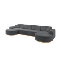WOHNLANDSCHAFT MARI-U2-v2 - 388x171x83 cm Dunkelgrau Cord - Dunkelgrau, Holzwerkstoff/Textil (388/83/171cm) - ALTDECOR