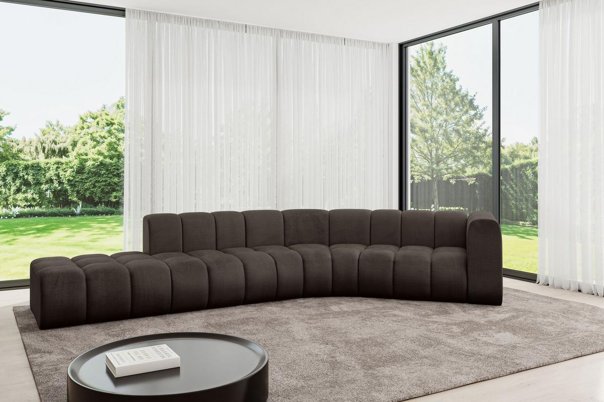 ECKSOFA modulares Sofa Tilmo-L1 - 399x194x70 cm Braun - Braun, Holzwerkstoff/Textil (399/194cm) - ALTDECOR
