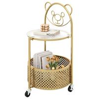 BEISTELLTISCH Gold - Goldfarben, Metall (36.5/40/71cm) - COSTWAY