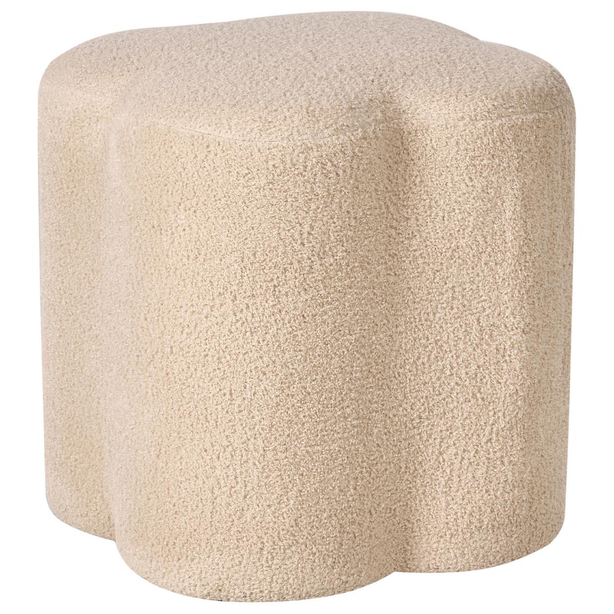 POUF Bouclé Beige Mancos - Beige, Textil (41/44/35cm) - Beliani
