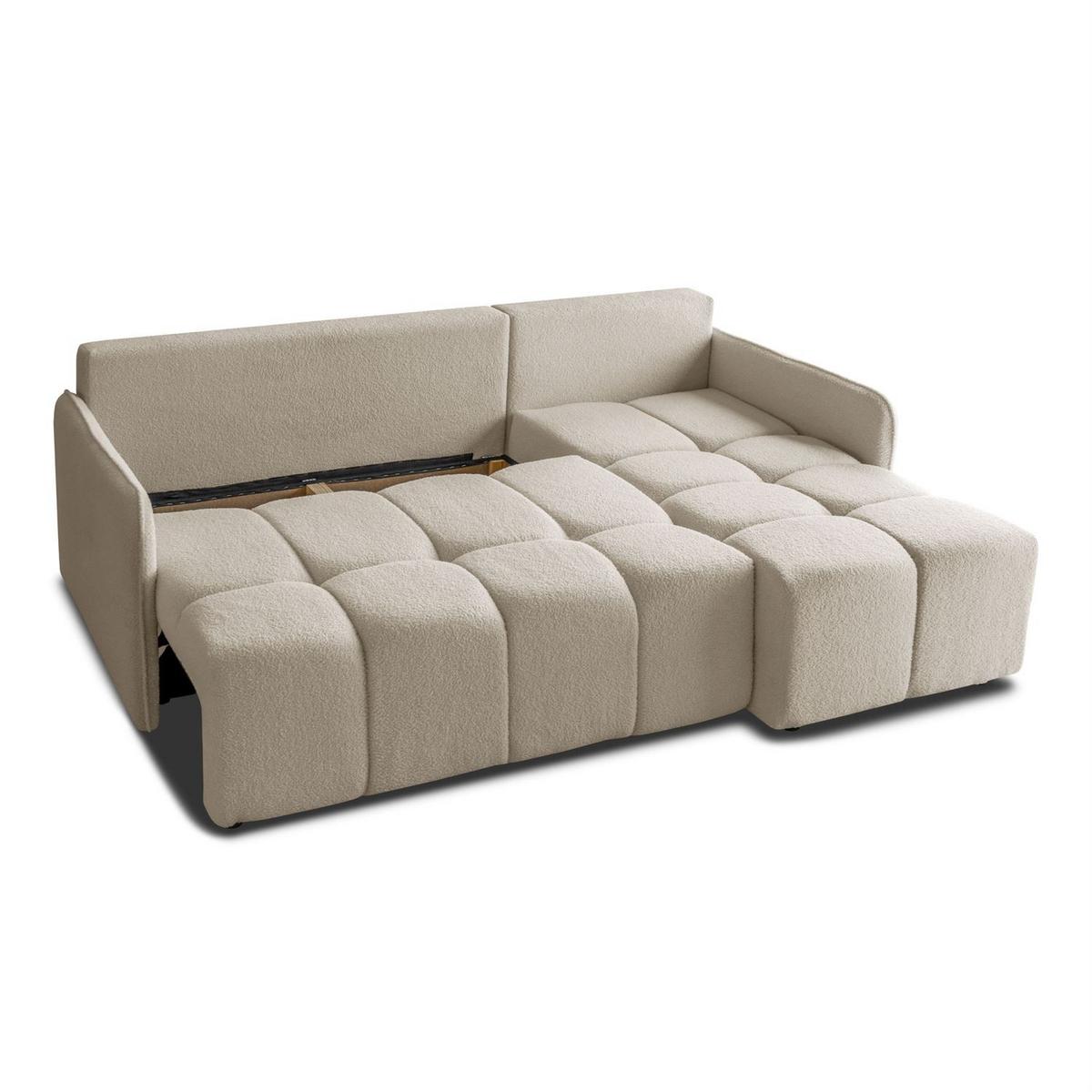 AUSZIEHBARES Ecksofa GAMMA mit Schlaffunktion Quelle 03 - Beige, Textil (217/145cm) - Lookway