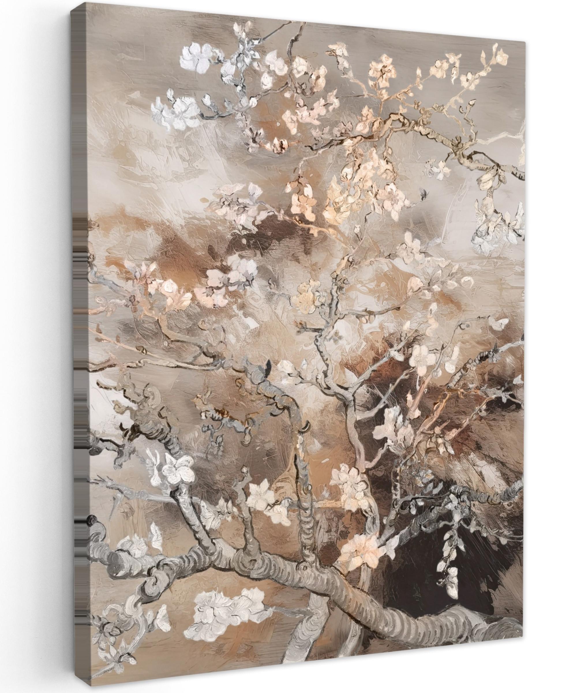 LEINWANDBILD Mandelblüte - Kunst - Van Gogh - Beige - Abstrakt Room Decor 30x40 cm - Braun, Textil (30/40cm) - MuchoWow