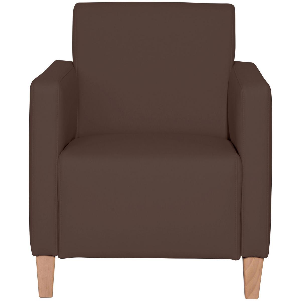 SESSEL Karol Bezug Kunstleder Buche natur / braun - Braun, Kunststoff (71/81/70cm) - 58aufmkessel