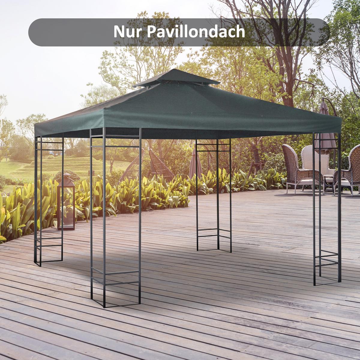 PAVILLONDACH, Polyester, Kohlegrau - Grau, Kunststoff (300/18/300cm) - Outsunny