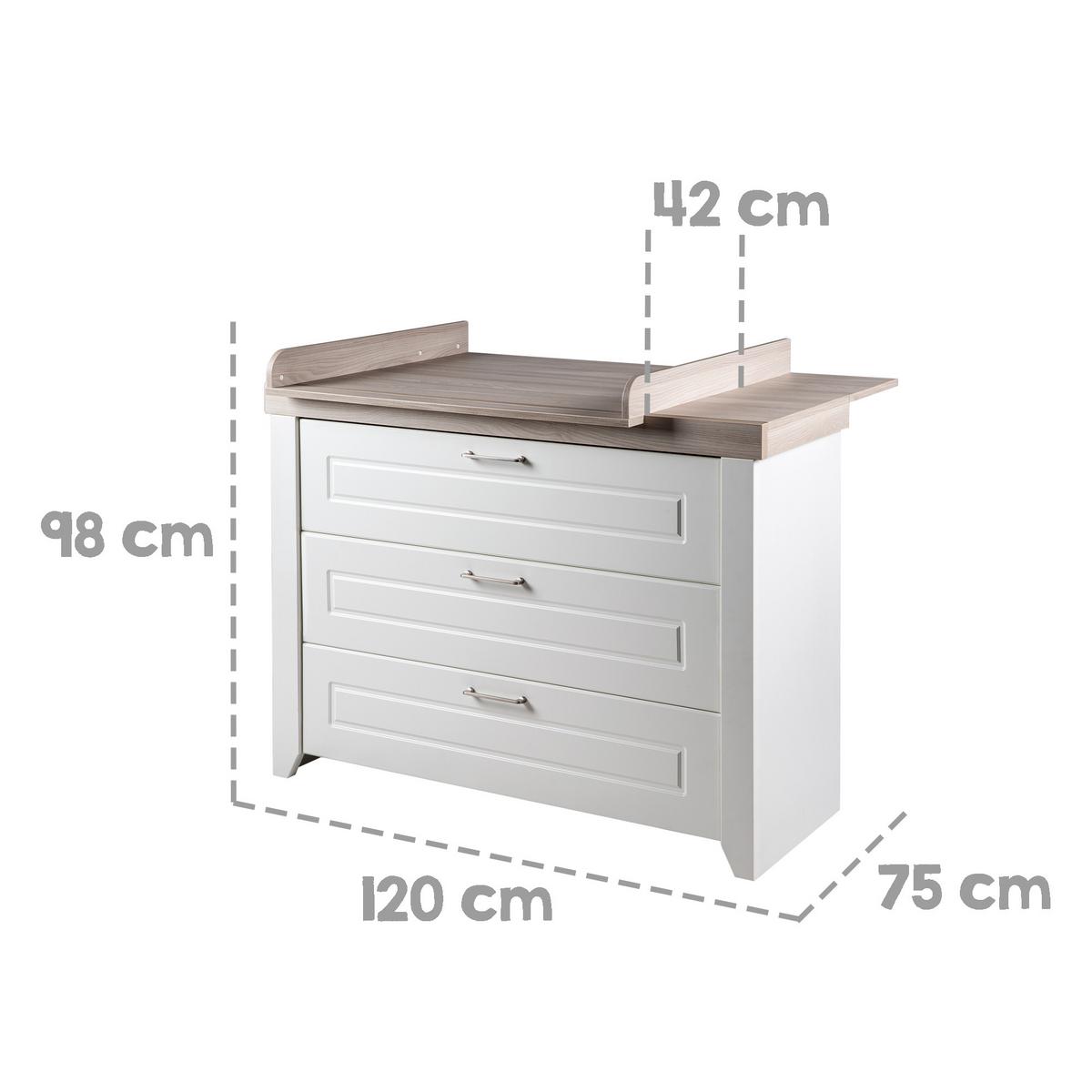 BABYZIMMER-SET Felicia II 3-teilig - Weiß, Holzwerkstoff (76/82/144cm) - Roba