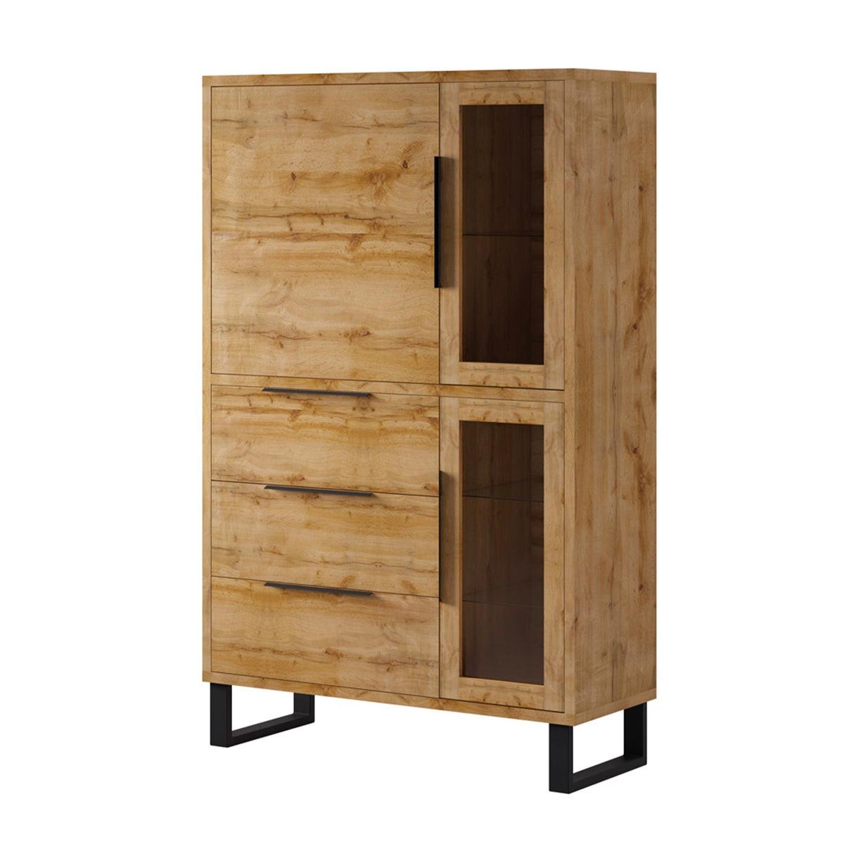 GESCHIRRSCHRANK Eden Holz und Metall - Braun, Holzwerkstoff (120/190/45cm) - Petits-meubles
