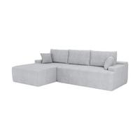 SOFA Coredo hellgrau Cord - Hellgrau, Textil (155/250cm) - Juskys