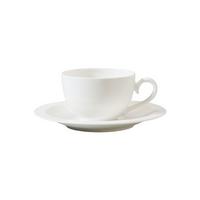 CAPPUCCINOTASSE MIT UNTERTASSE White Pearl weiß 310 ml 2er Set - Weiß, Keramik (18.5/9.3/18.5cm) - Villeroy & Boch