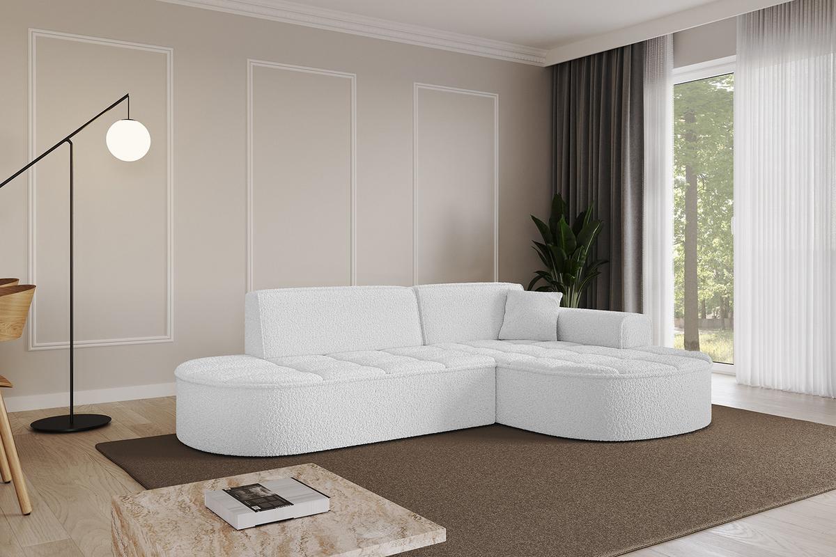 ECKSOFA Ottomane Rechts TARO-L1 - 243x171x79,5 cm Weiß - Weiß, Holzwerkstoff/Textil (243/171cm) - ALTDECOR