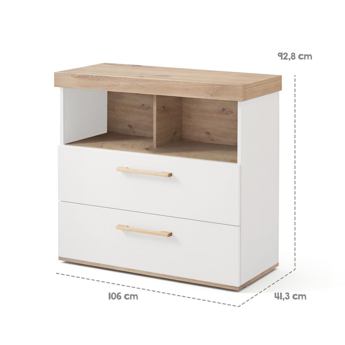 WICKELKOMMODE Jimmy Weiß - Weiß, Holzwerkstoff (110/103/78cm) - Roba