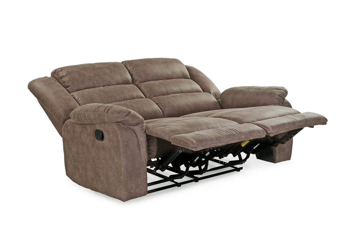 2-SITZER-RELAXSOFA Federkern, Liegefunktion verstellbar durch halbautomatische Relaxfunktion B153/T93/H103 cm, Mikrofaser Vintage Graubraun / 15133 - Graubraun/Schwarz, Textil (153/103/93cm) - luma-home