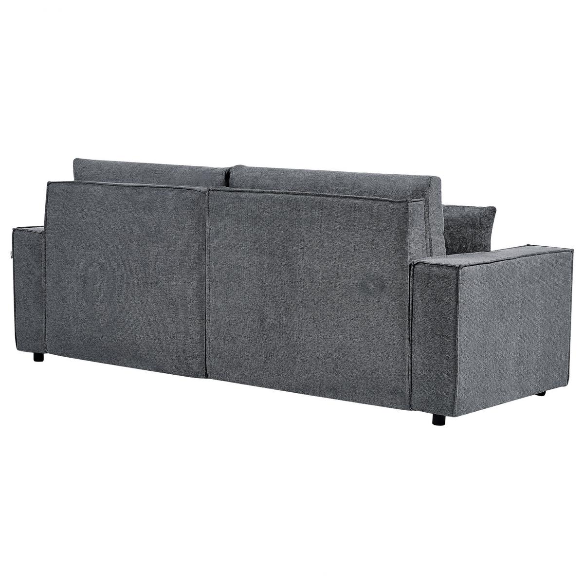 3-SITZER-ECKSOFA dunkelgrau rechtsseitig mit Schlaffunktion Stauraum Karila - Dunkelgrau, Textil (250/150cm) - Beliani