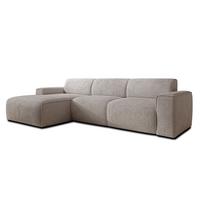 ECKSOFA L Form Didim mini Creme 310/165/78 cm – stilvolle kleine Eckcouch L - Creme/Schwarz, Kunststoff/Textil (165/310cm) - AX Living