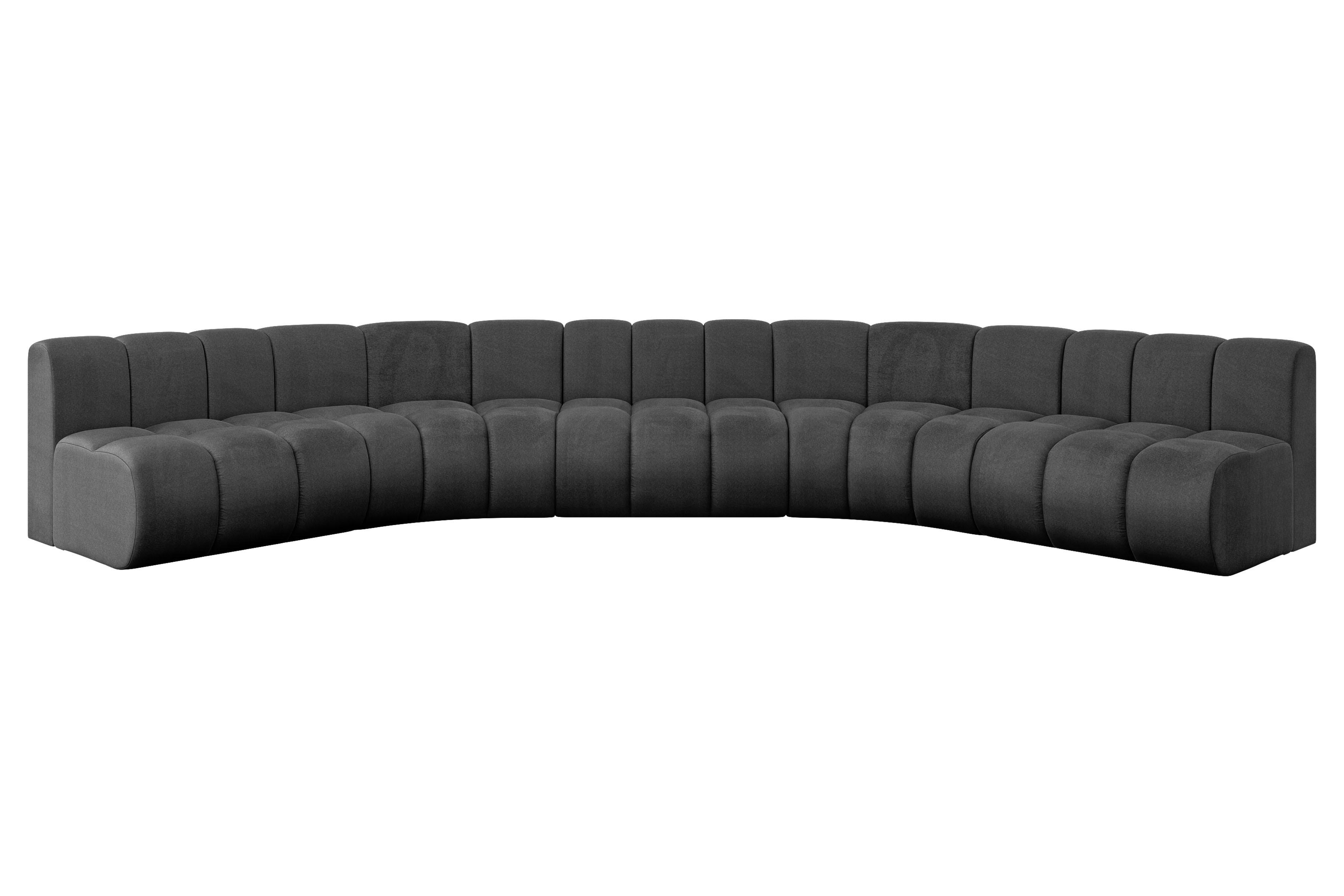WOHNLANDSCHAFT modulares Sofa Montra-U1 - 490x174x70 cm Schwarz - Schwarz, Holzwerkstoff/Textil (490/70/174cm) - ALTDECOR