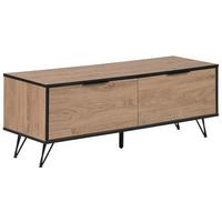 TV-MÖBEL Hellbraun, Schwarz HALSTON 40/120/46 cm - Hellbraun, Holzwerkstoff (120/46/40cm) - Beliani