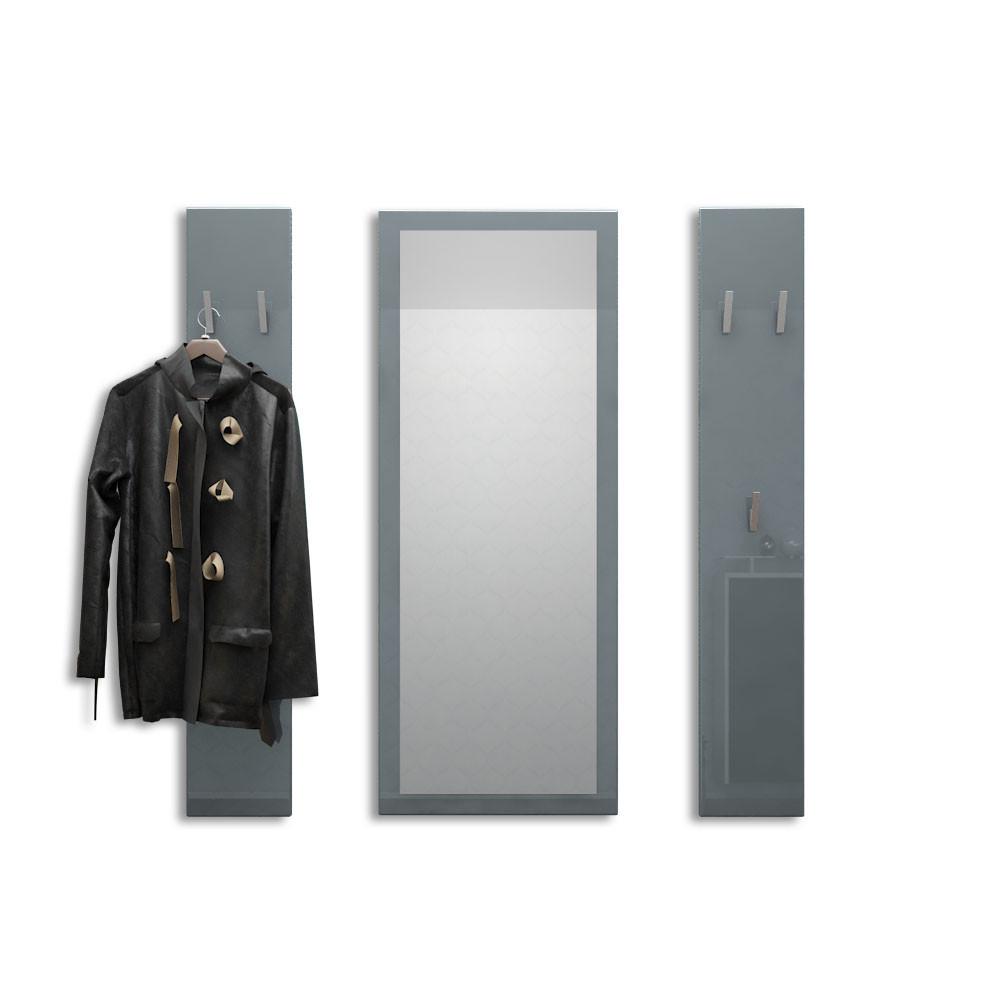 GARDEROBE Spot Grau Hochglanz - Grau, Holzwerkstoff (120/140/2cm) - Vladon
