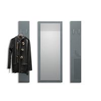 GARDEROBE Spot Grau Hochglanz - Grau, Holzwerkstoff (120/140/2cm) - Vladon