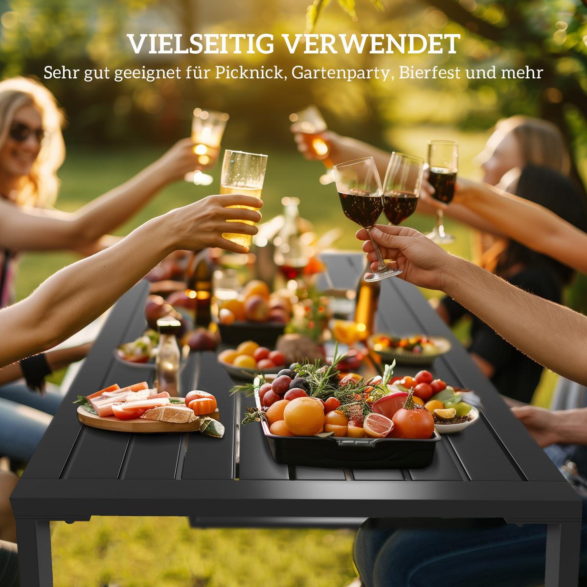 MÖBELSET Festgarnitur, Schwarz, Metall - Schwarz, Metall - Outsunny