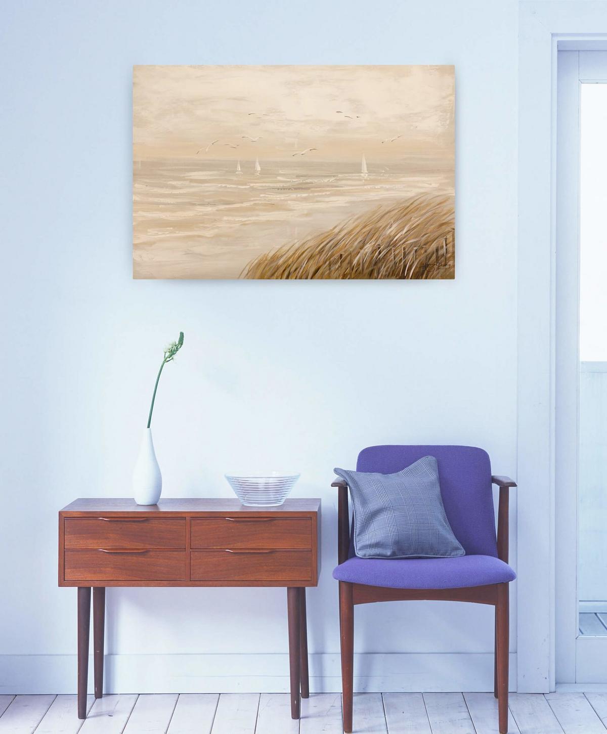 ÖLGEMÄLDE 90/60 cm - Beige, Holz/Textil (90/60cm) - KUNSTLOFT