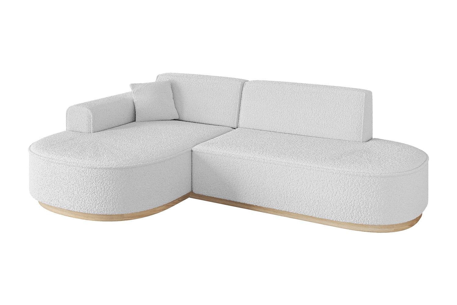 ECKSOFA Ottomane Links MARI-L1-v1 - 243x171x83 cm Weiß Bouclé - Weiß, Holzwerkstoff/Textil (243/171cm) - ALTDECOR