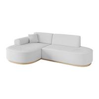 ECKSOFA Ottomane Links MARI-L1-v1 - 243x171x83 cm Weiß Bouclé - Weiß, Holzwerkstoff/Textil (243/171cm) - ALTDECOR