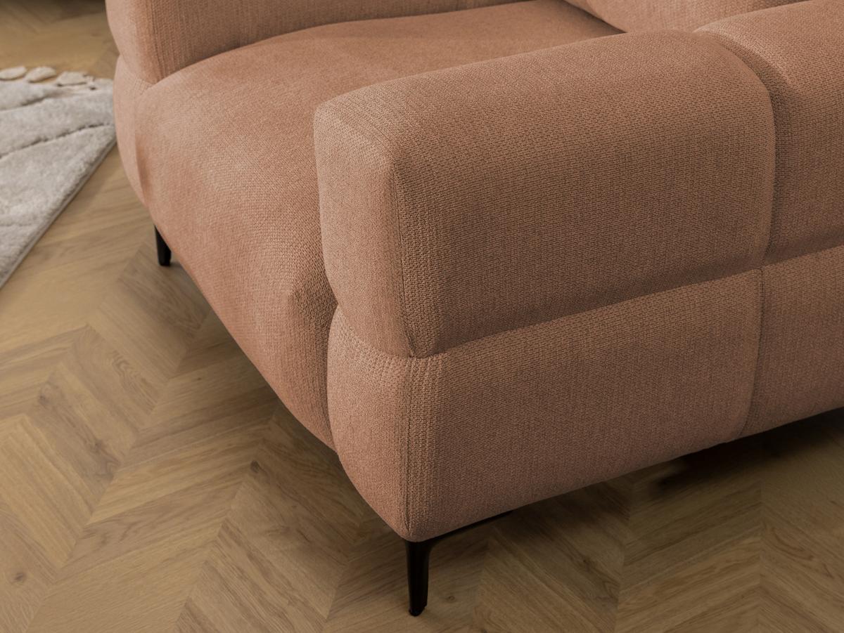 SESSEL Cardea in Bubble-Optik aus weichem Terrakotta Strukturstoff mit hohem Sitzkomfort - Terracotta/Schwarz, Holz/Textil (102/80/97cm) - S-Style Möbel