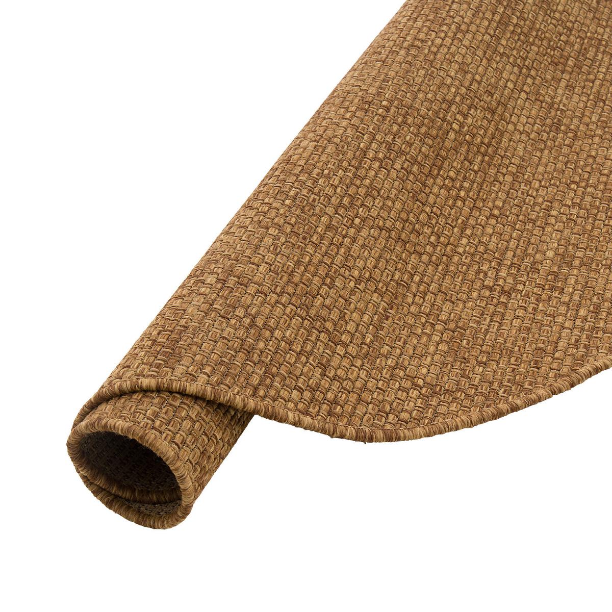 IN- & OUTDOOR FLACHGEWEBE TEPPICH PORTO RUND - Braun, Textil (200/200cm) - Snapstyle