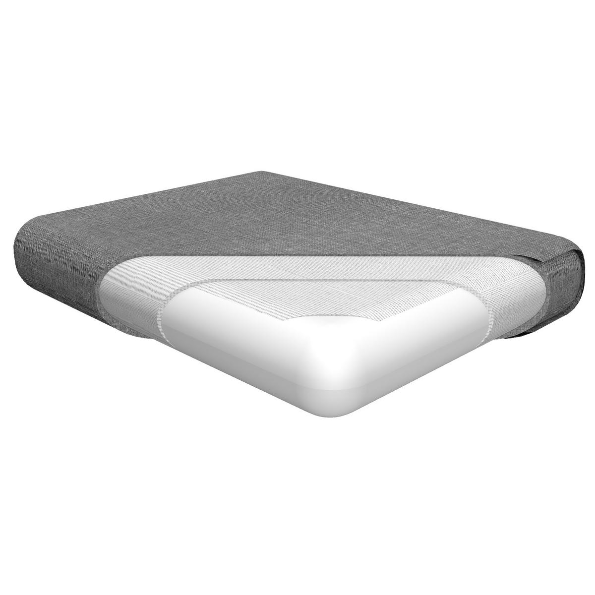 LOUNGEKISSEN Ilano Outdoor Sitz 50/50/8 cm Hellgrau - Hellgrau, Textil (50/50/8cm) - Beautissu 