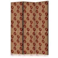 PARAVENT Beidseitig Bedruckter 3-tlg 135x172 cm Abstraktion Boho Stil - Beige, Holz/Textil (135/172/3cm) - Muralo