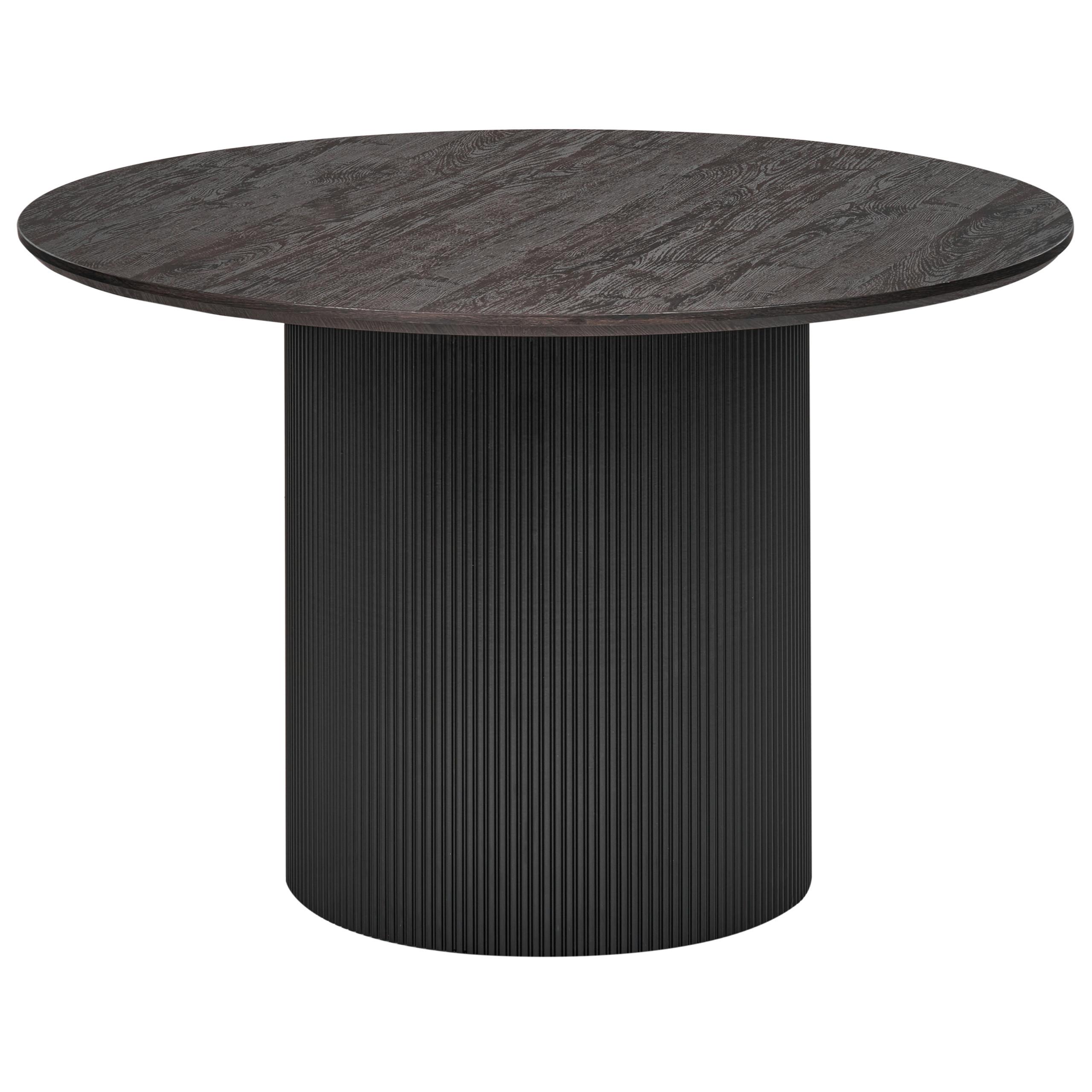 ESSTISCH Schwarz 120/120 cm Sheho - Schwarz, Holzwerkstoff (120/120/75cm) - Beliani