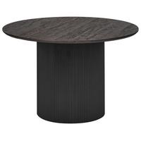 ESSTISCH Schwarz 120/120 cm Sheho - Schwarz, Holzwerkstoff (120/120/75cm) - Beliani