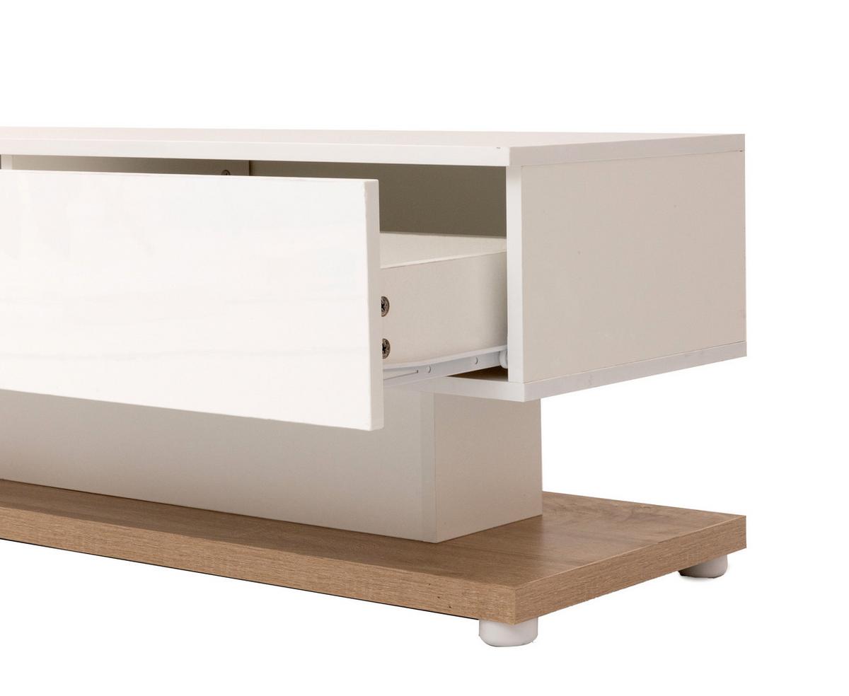 TV-MÖBEL Weiß 170/36/38CM - Schwarz, Holzwerkstoff (36/38/170cm) - Urban Meuble