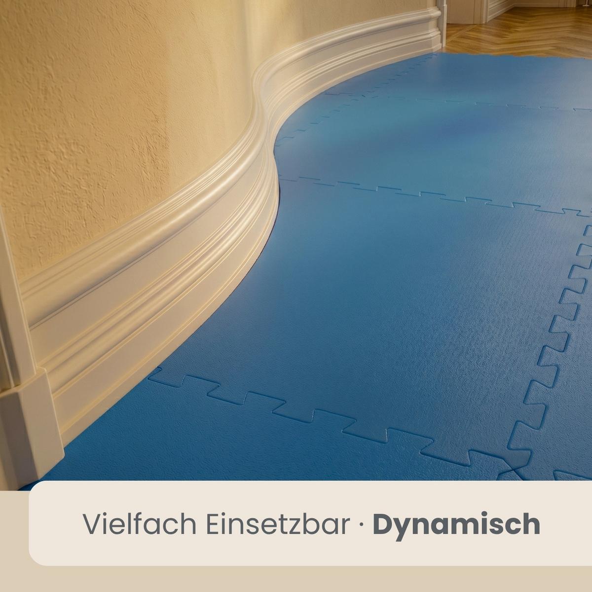BODENSCHUTZMATTE 90x90x2,5 cm, Blau Schwarz, 3er Set - Schwarz, Kunststoff (90/90/2.5cm) - eyepower