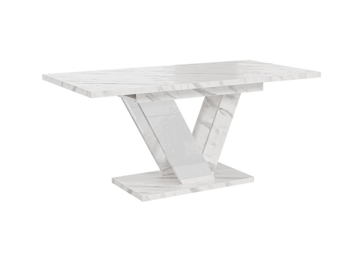 ESSTISCH ZAFIR Ausziehbar 120 - 160 / 80 x 76 cm - Hellgrau/Weiß, Holz (120/80/76cm) - MASSENO