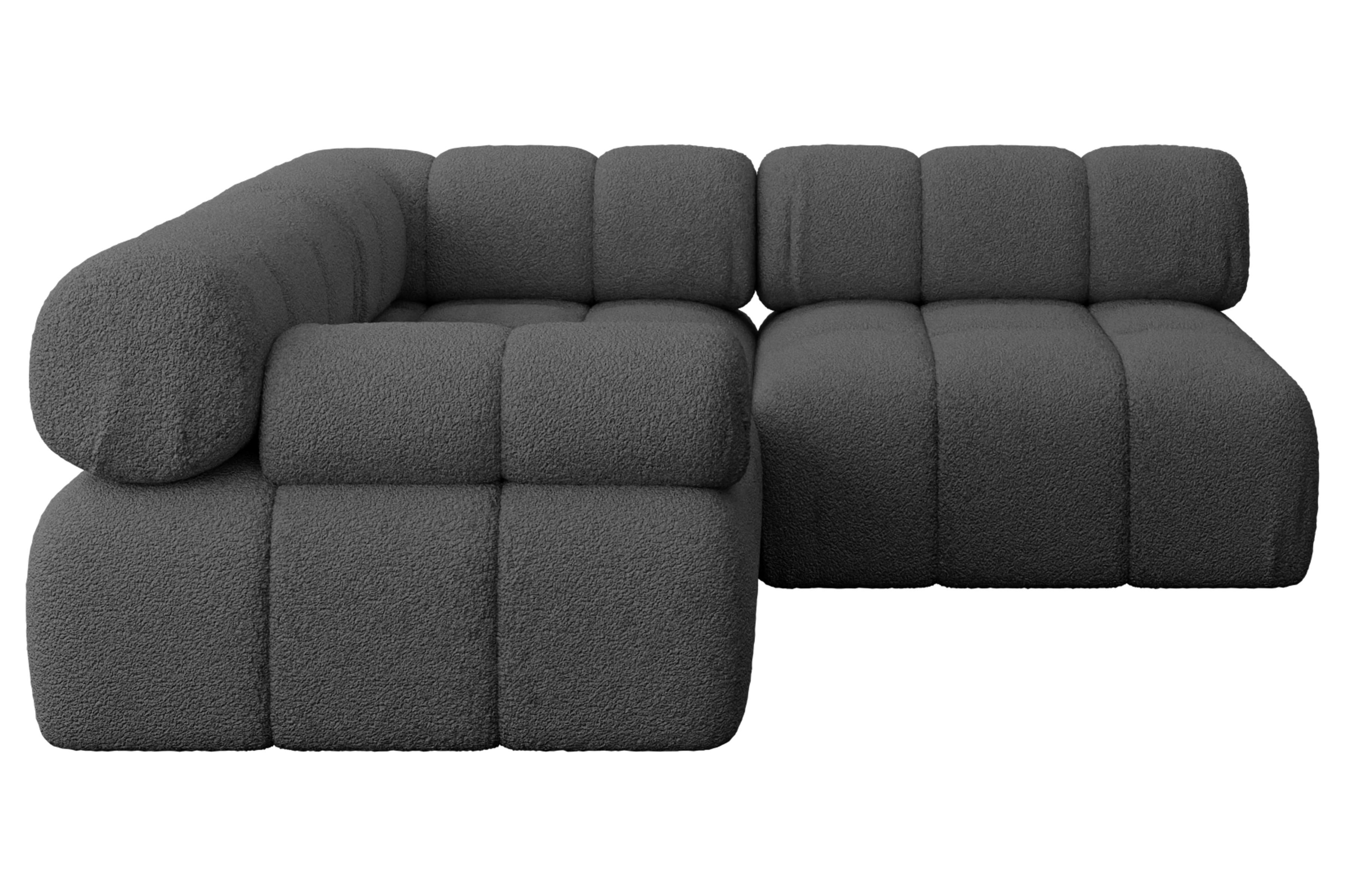 ECKSOFA modulares Sofa Mende-L1 - 190x190x70 cm Grau Bouclé - Grau, Holzwerkstoff/Textil (190/190cm) - ALTDECOR