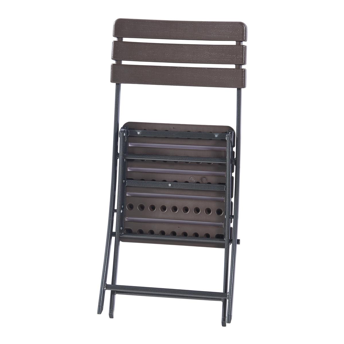KLAPPSTUHL-SET 2 TLG. Lillestrøm - Dunkelbraun, Kunststoff/Metall (46/81/58cm) - [en.casa]